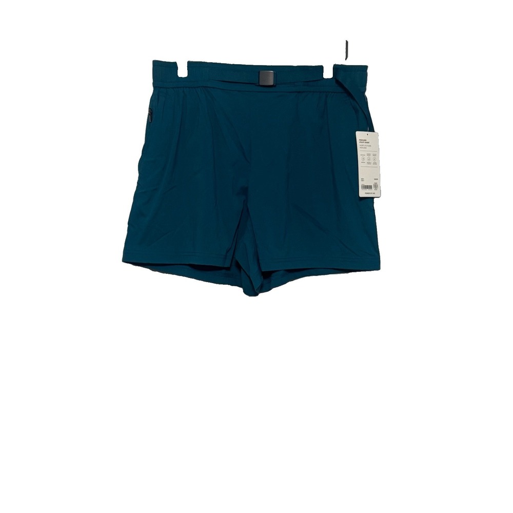 Athleta Highland Utility Short Women M Teal Blue Belted‎ Hiking Gym Athletic NWT